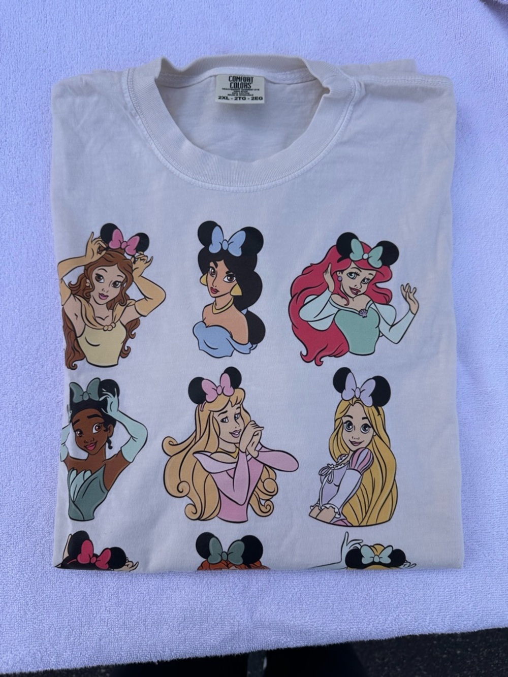Comfort Colors cream women’s  Disney Princess Graphic Tee